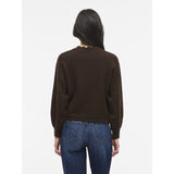 VILA VILA DAM STICKAD TRÖJA VINIKOLINA Blouse Coffee Bean Melange