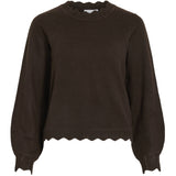 VILA VILA DAM STICKAD TRÖJA VINIKOLINA Blouse Coffee Bean Melange