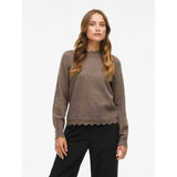 VILA VILA DAM STICKAD TRÖJA VINIKOLINA Blouse Falcon Melange