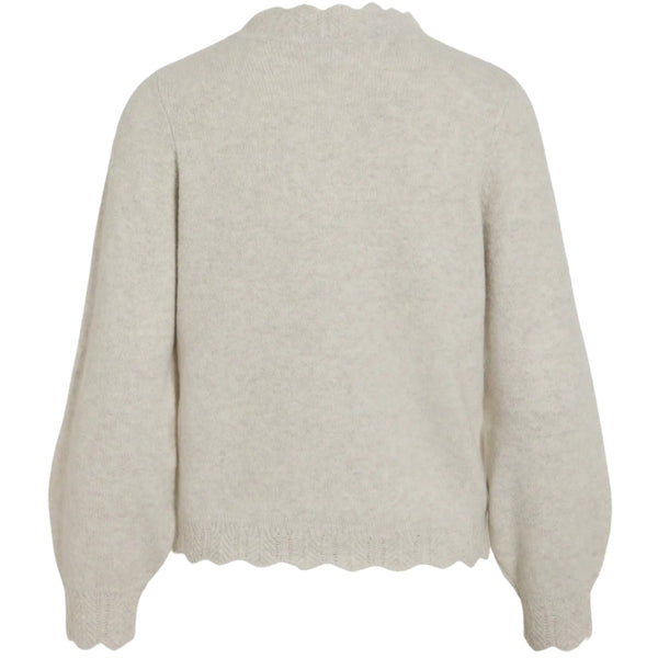 VILA VILA DAM STICKAD TRÖJA VINIKOLINA Knit Super Light Natural Melange