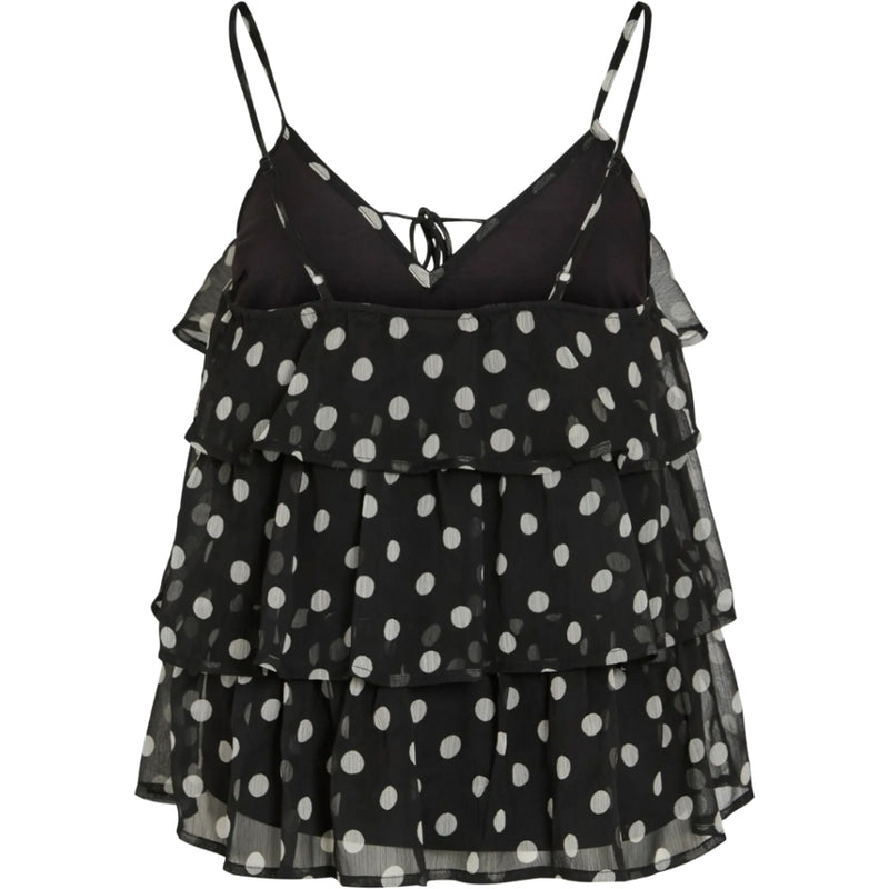VILA VILA DAM TOPP VIHARLEY Top Black White Dots