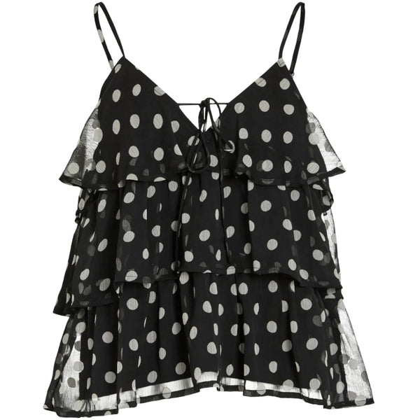 VILA VILA DAM TOPP VIHARLEY Top Black White Dots