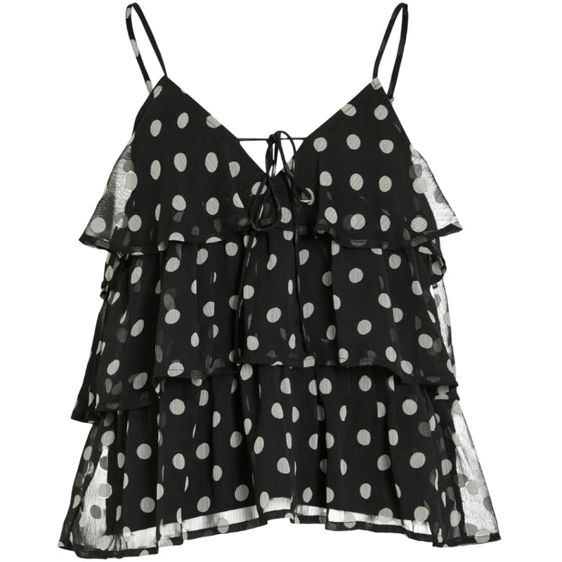 VILA VILA DAM TOPP VIHARLEY Top Black White Dots