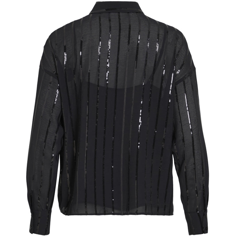VILA VILA Dam Skjorta VIVilovana Shirt Black Beauty BLACK SEQUINS