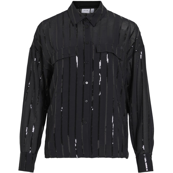 VILA VILA Dam Skjorta VIVilovana Shirt Black Beauty BLACK SEQUINS