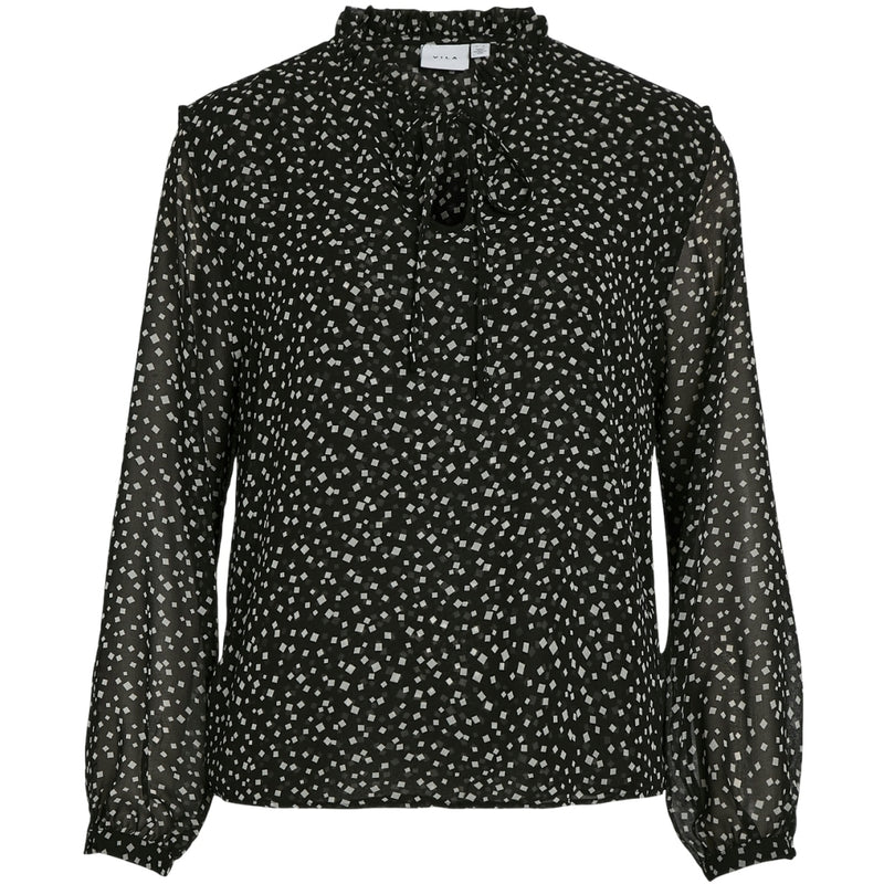 VILA VILA dam blus VIKIRSTI Blouse Black Beauty Ika