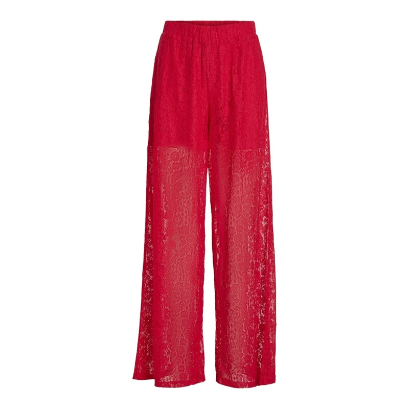 VILA VILA dam byxor VISELLY Pant Poppy Red