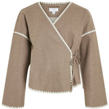 VILA VILA dam cardigan VIRISE Cardigan Mountain Trail WHITE CHAIN STITCH