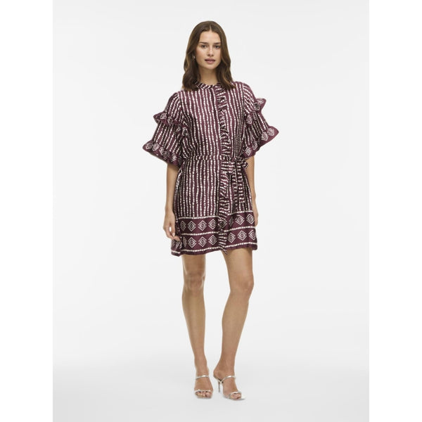 VILA VILA dam klänning VIKAVAS Dress Fig Birch