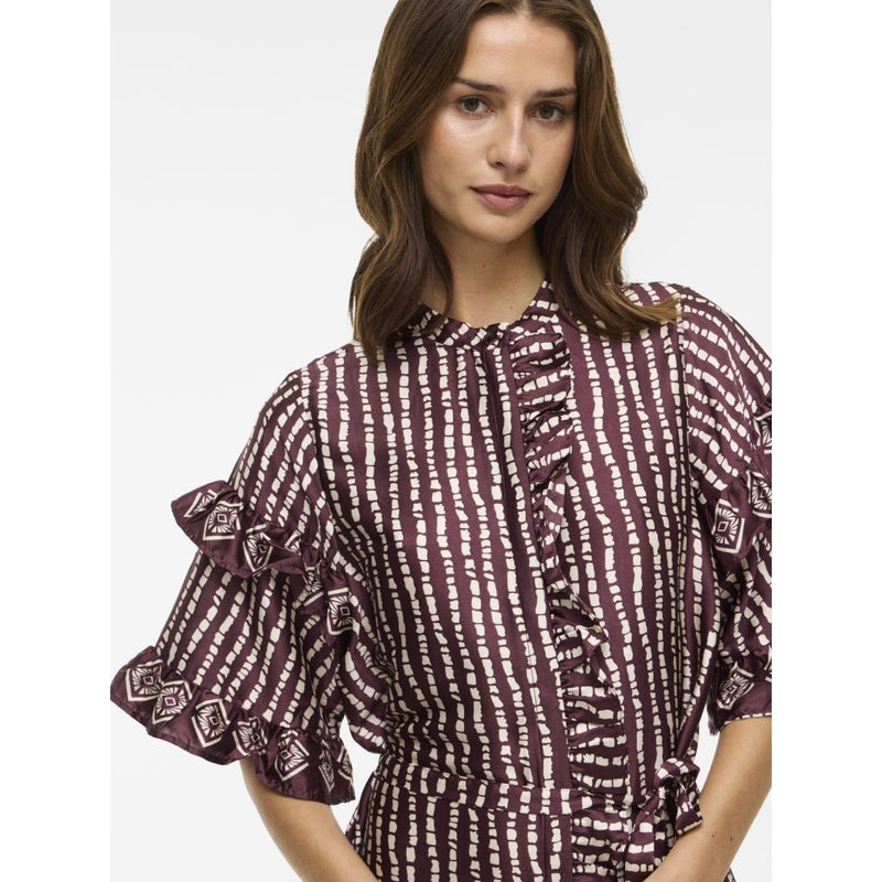 VILA VILA dam klänning VIKAVAS Dress Fig Birch