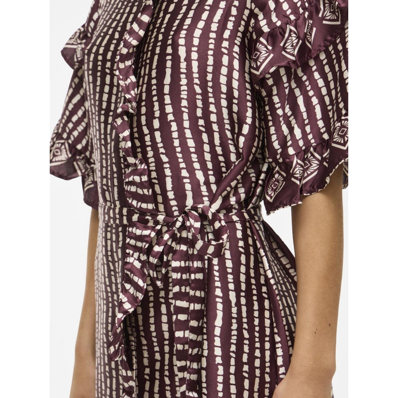 VILA VILA dam klänning VIKAVAS Dress Fig Birch