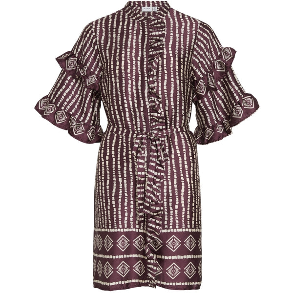 VILA VILA dam klänning VIKAVAS Dress Fig Birch