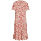 VILA VILA dam klänning VIPADDINA Dress Cloud Dancer RED FLOWERS