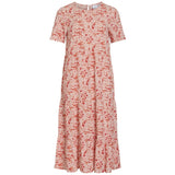 VILA VILA dam klänning VIPADDINA Dress Cloud Dancer RED FLOWERS