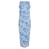 VILA VILA dam klänning VIRIKKE Dress Kentucky Blue BLUE ROSE