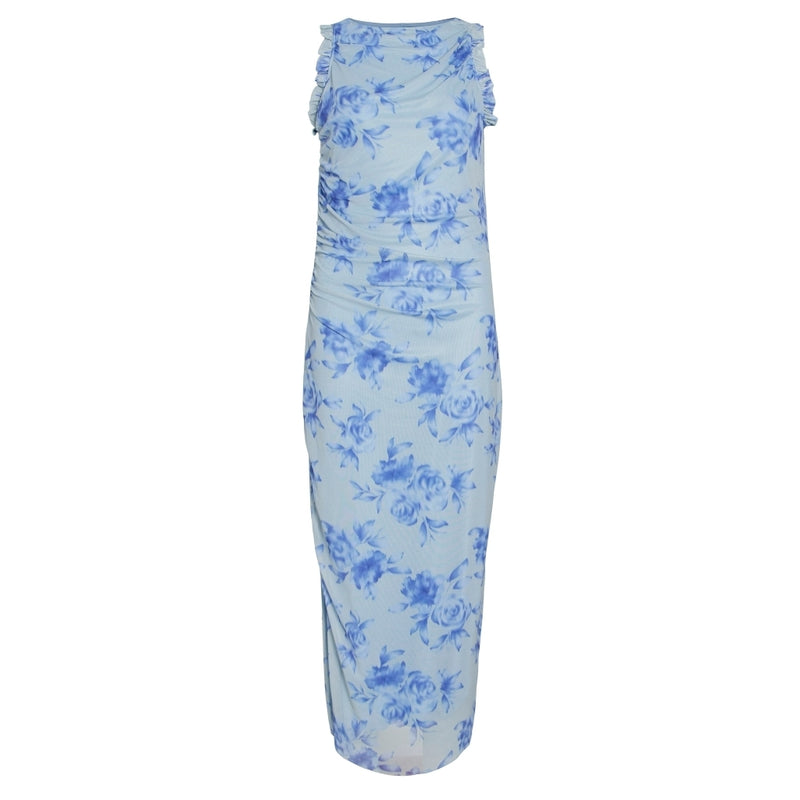 VILA VILA dam klänning VIRIKKE Dress Kentucky Blue BLUE ROSE