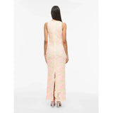 VILA VILA dam klänning VISAIL Dress Pastel Yellow PINK FLOWERS