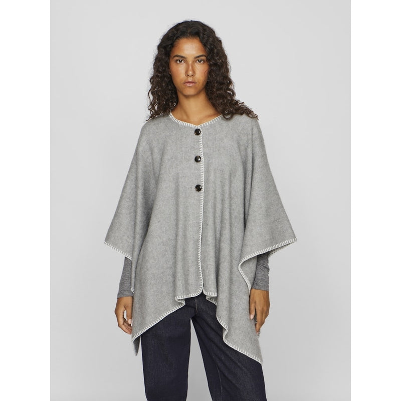 VILA VILA dam poncho VISANTEL Poncho Light Grey Melange