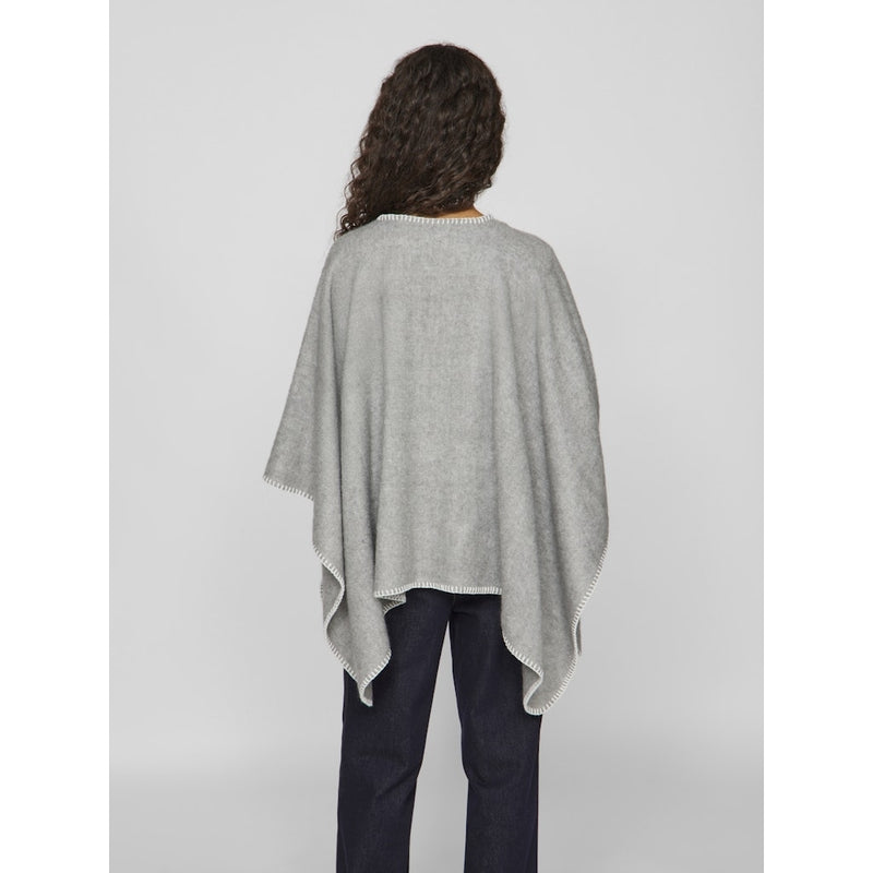 VILA VILA dam poncho VISANTEL Poncho Light Grey Melange