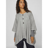 VILA VILA dam poncho VISANTEL Poncho Light Grey Melange
