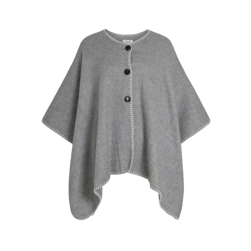 VILA VILA dam poncho VISANTEL Poncho Light Grey Melange
