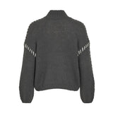 VILA VILA dam pullover VICHOCA Pullover Dark Grey WHITE STITCHING