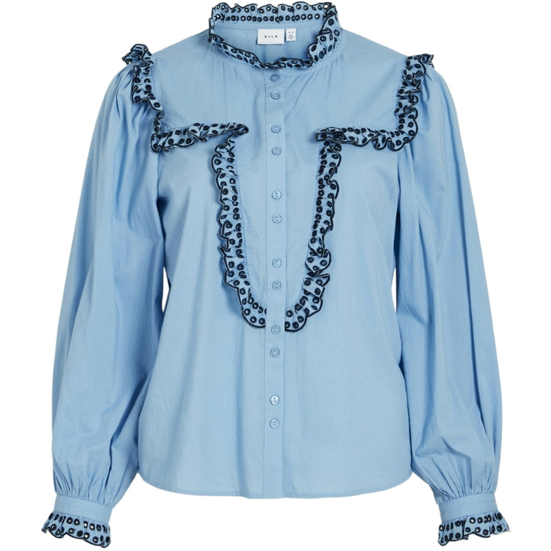 VILA VILA dam skjorta VIJANNE Shirt Blissful Blue Navy blazer