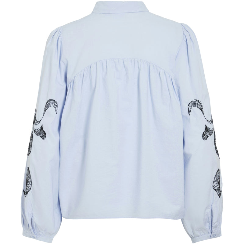 VILA VILA dam skjorta VIVESTA Shirt Kentucky Blue Detail Black beauty