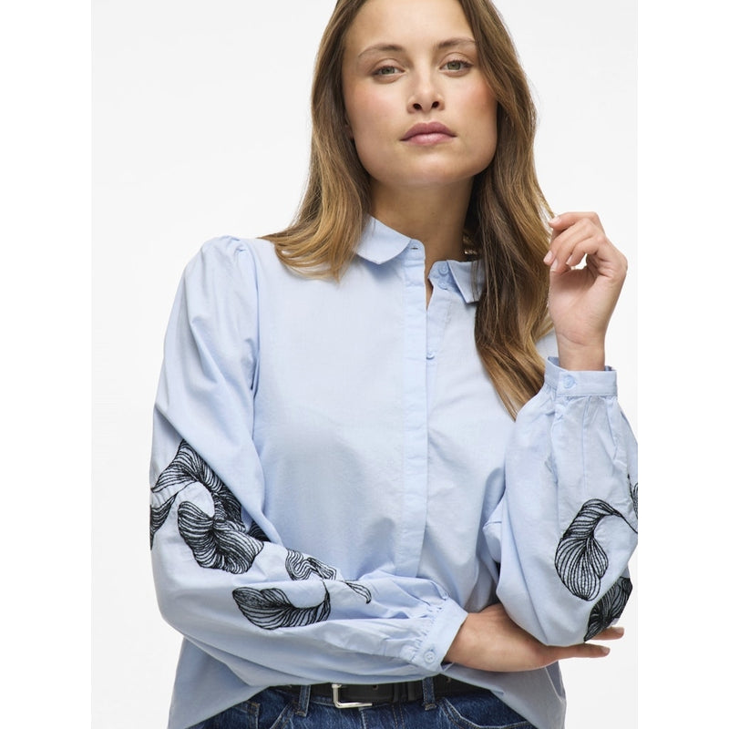 VILA VILA dam skjorta VIVESTA Shirt Kentucky Blue Detail Black beauty