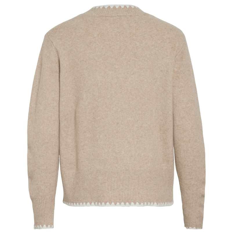 VILA VILA dam stickad VIHEFNA Knit Natural Melange WHITE ALYSSUM