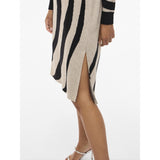VILA VILA dam stickad klänning VITIF Dress Natural Melange Detail:BLACK/ANIMAL