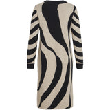 VILA VILA dam stickad klänning VITIF Dress Natural Melange Detail:BLACK/ANIMAL