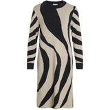 VILA VILA dam stickad klänning VITIF Dress Natural Melange Detail:BLACK/ANIMAL