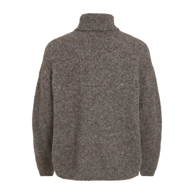 VILA VILA dam stickad tröja VIJADA Knit Taupe Gray MELANGE