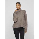 VILA VILA dam stickad tröja VIJADA Knit Taupe Gray MELANGE