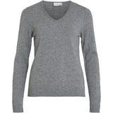 VILA VILA dam stickad tröja VIRIL Knit Medium grey melange