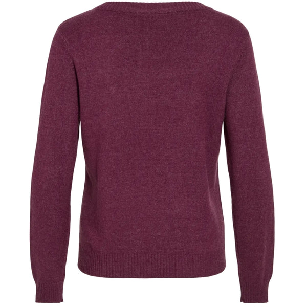 VILA VILA dam stickad tröja VIRIL Knit Fig Dark Melange