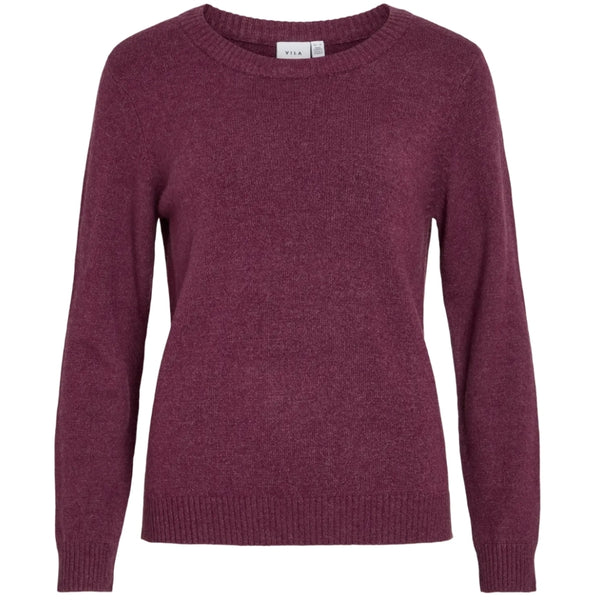 VILA VILA dam stickad tröja VIRIL Knit Fig Dark Melange