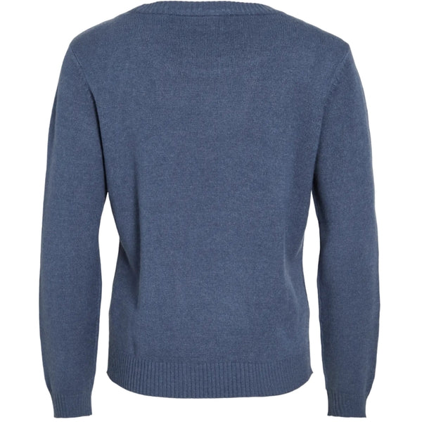 VILA VILA dam stickad tröja VIRIL Knit Vintage Indigo Dark Melange