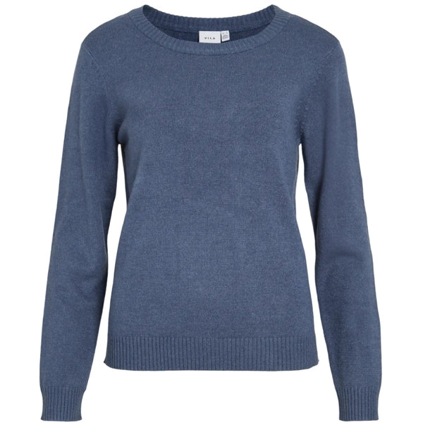 VILA VILA dam stickad tröja VIRIL Knit Vintage Indigo Dark Melange