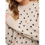 VILA VILA dame strik VIDOTTIE Blouse Birch NAVY BLAZER DOTS