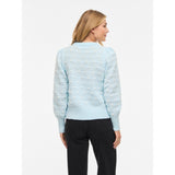 VILA VILA dame strik VIDOTTIE Blouse Nantucket Breeze WHITE DOTS