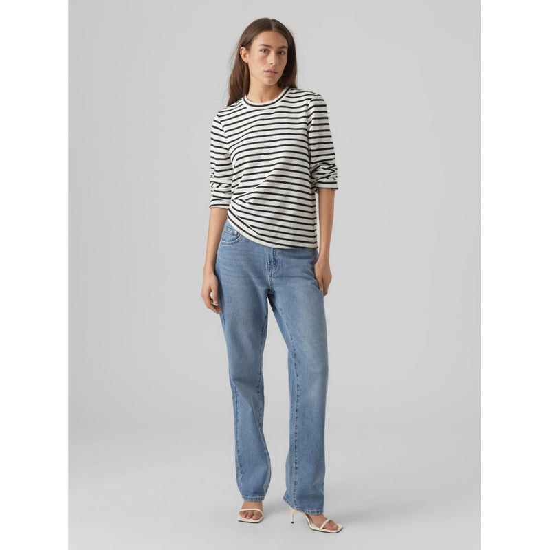 Vero Moda VMMATHILDE LS T-SHIRT D1 Blouse White BLACK STRIPES