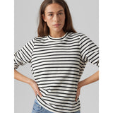 Vero Moda VMMATHILDE LS T-SHIRT D1 Blouse White BLACK STRIPES