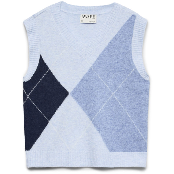 Vero Moda Vero Moda AWARE Damstickad Väst AWMALIRA Knit Arctic Ice Pattern:DARK SAPPHIRE