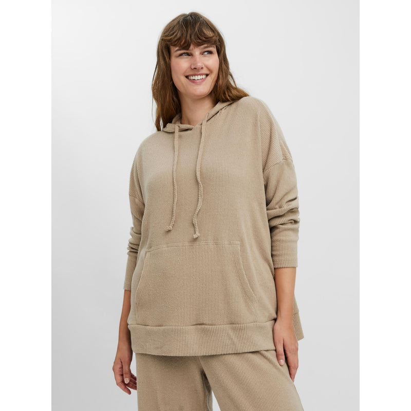 Vero Moda Curve Vero Moda Curve dam hoodie VMPUFFY Restudsalg Silver Mink