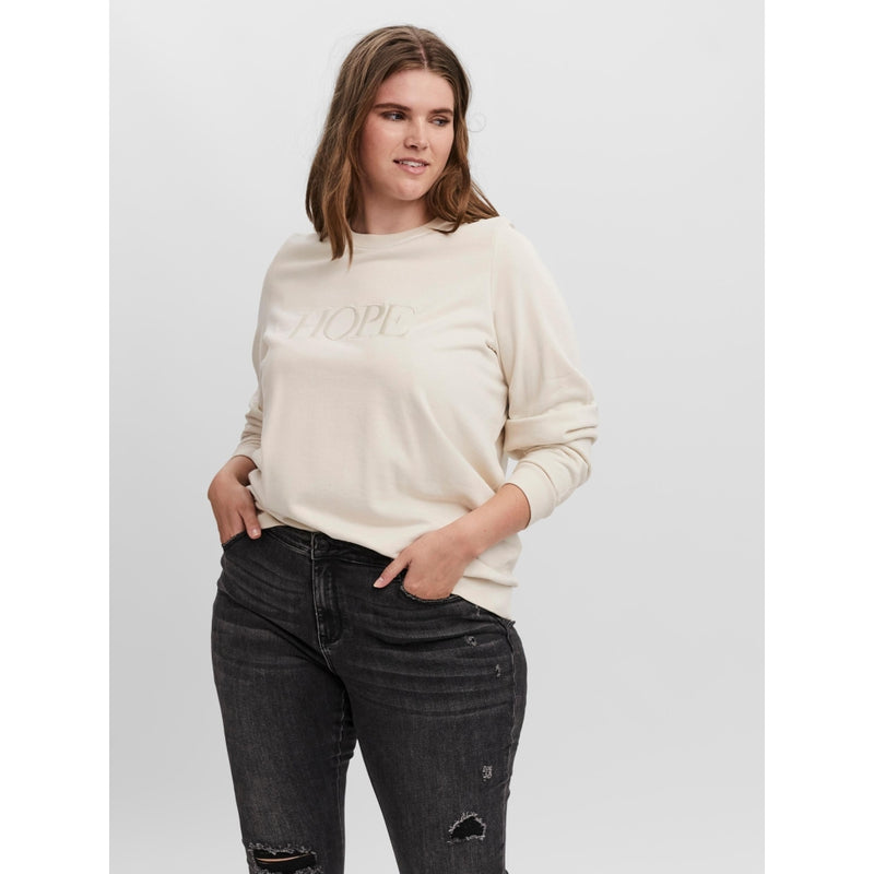 Vero Moda Curve Vero Moda Curve dam sweatshirt VMHOPE Restudsalg Birch