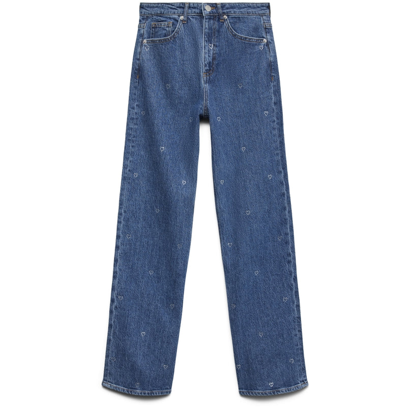 Vero Moda Vero Moda Dam Jeans VMTESSA WIDE RHINE HEARTS Jeans Medium Blue Denim Detail:RA360