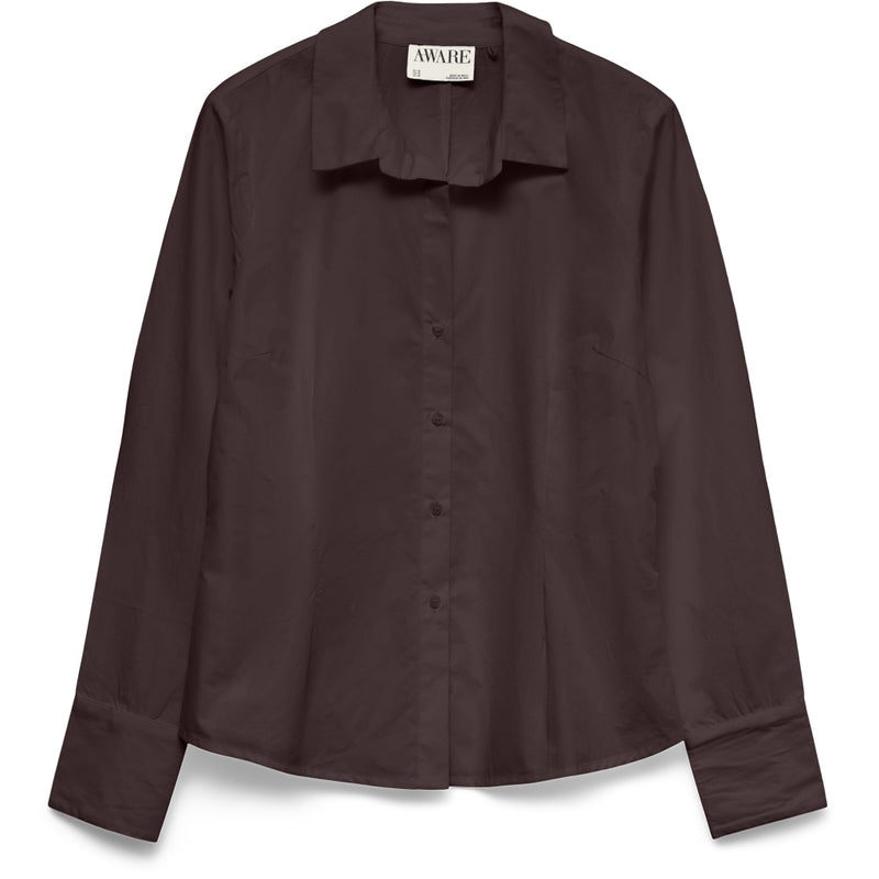 Vero Moda Vero Moda Dam Skjorta AWUMS Shirt Chocolate Plum