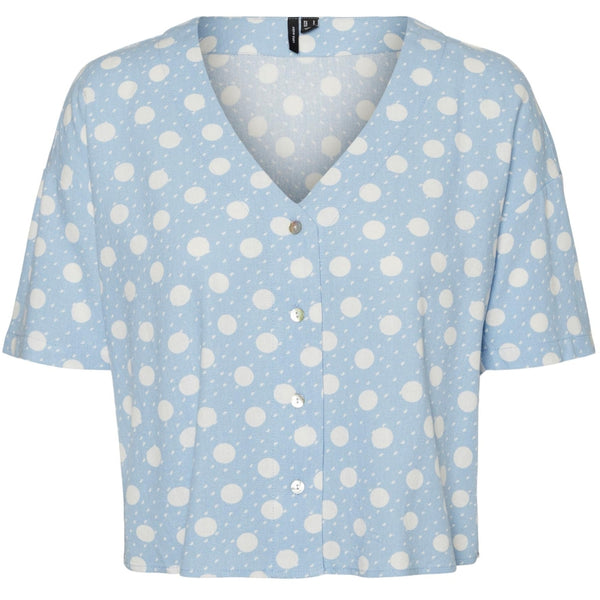 Vero Moda Vero Moda dam blus VMJESMILO Restudsalg Blue Bell Snow White Dots